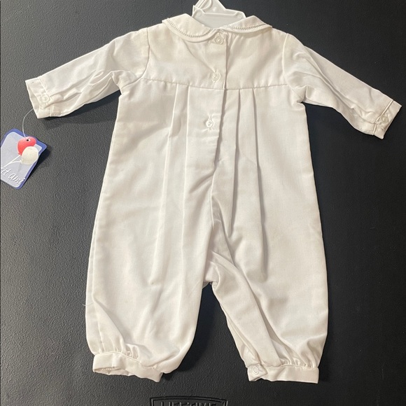 White Baby Romper with Red Candy Cane Embroidery - Picture 4 of 9